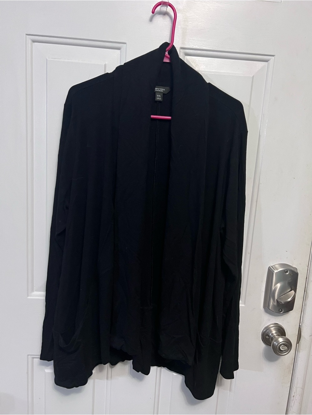 Simply Vera Vera Wang Women’s XXL Black Open Front Cardigan Soft Rayon Spandex
